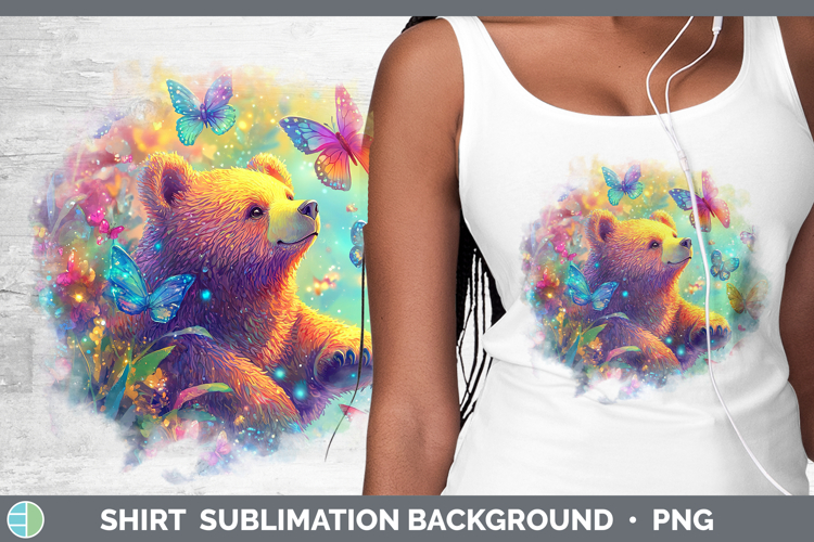 BS02 Glitter Bear Shirt Sublimation Background Designs