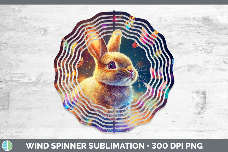 BS02 Glitter Bunny Wind Spinner Sublimation Spinner Designs