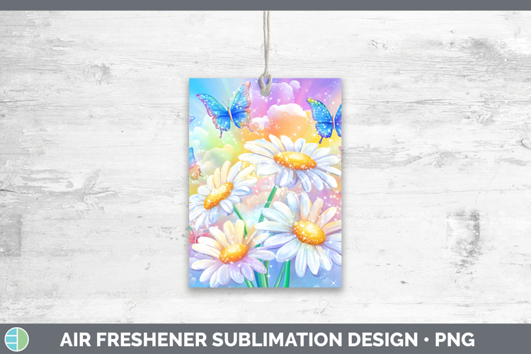 BS02 Glitter Daisies Air Freshener Sublimation Car Freshener