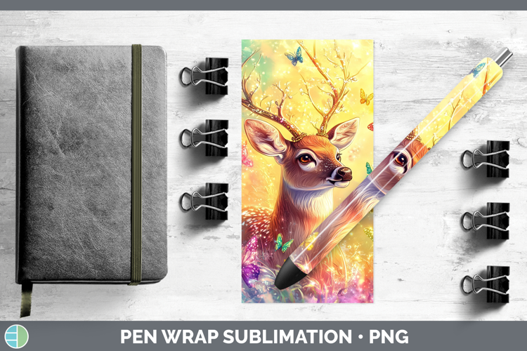 BS02 Glitter Deer Pen Wrap Sublimation Pen Designs