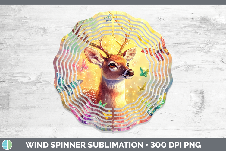 BS02 Glitter Deer Wind Spinner Sublimation Spinner Designs