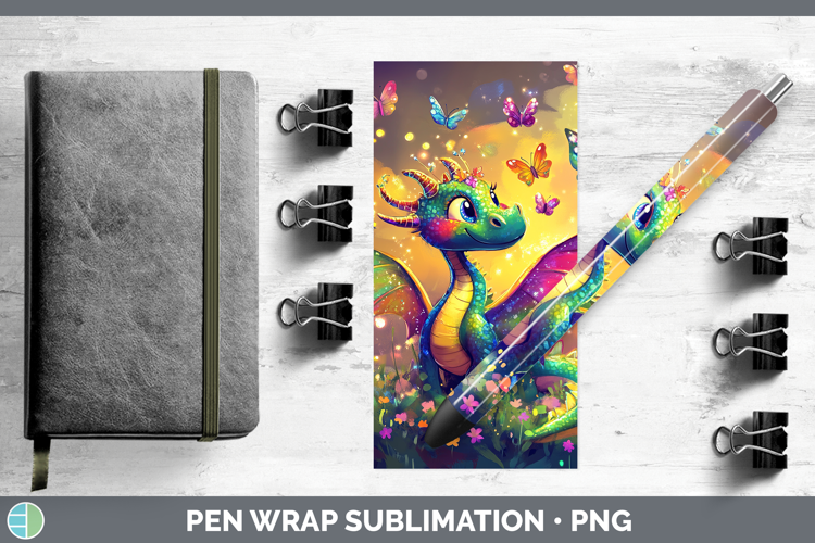 BS02 Glitter Dragon Pen Wrap Sublimation Pen Designs