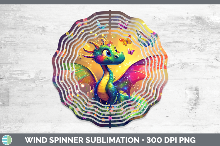 BS02 Glitter Dragon Wind Spinner Sublimation Spinner Designs