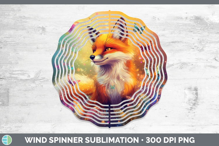 BS02 Glitter Fox Wind Spinner Sublimation Spinner Designs