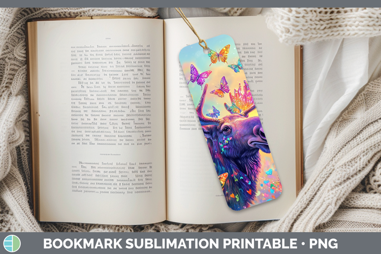 BS02 Glitter Moose Bookmark Sublimation Printable Designs