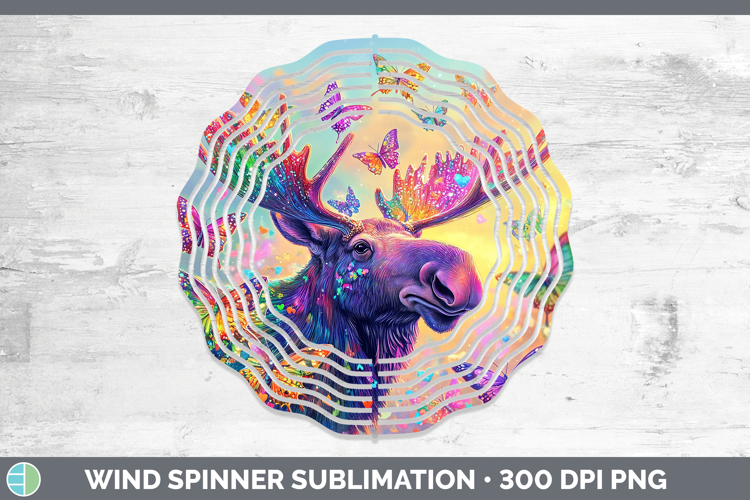 BS02 Glitter Moose Wind Spinner Sublimation Spinner Designs