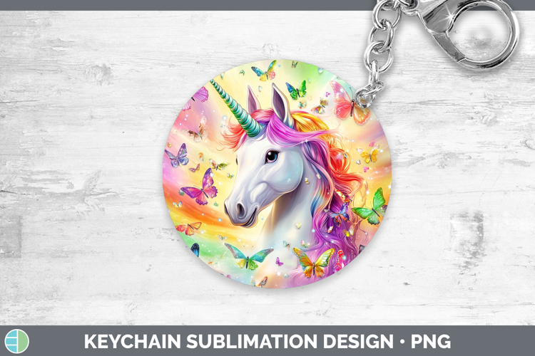 BS02 Glitter Unicorn Keychain Sublimation Keyring Designs