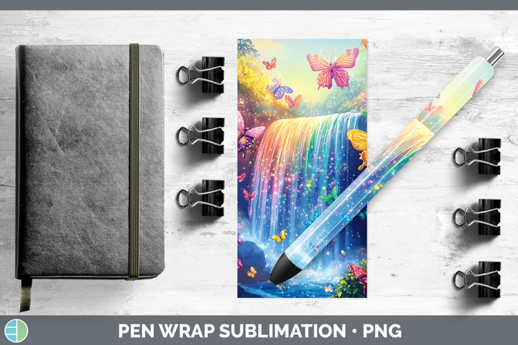 BS02 Glitter Waterfall Pen Wrap Sublimation Pen Designs