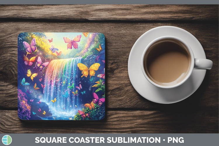 BS02 Glitter Waterfall Square Coaster Sublimation Coaster De