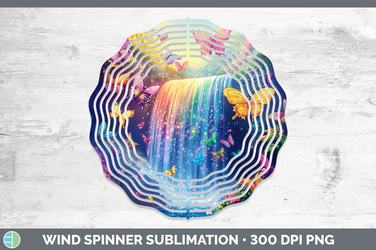 BS02 Glitter Waterfall Wind Spinner Sublimation Spinner Desi