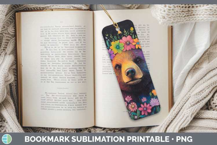 BS02 Rainbow Bear Bookmark Sublimation Printable Designs