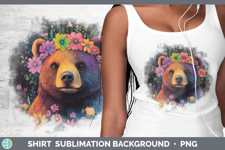 BS02 Rainbow Bear Shirt Sublimation Background Designs
