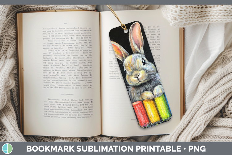 BS02 Rainbow Bunny Bookmark Sublimation Printable Designs