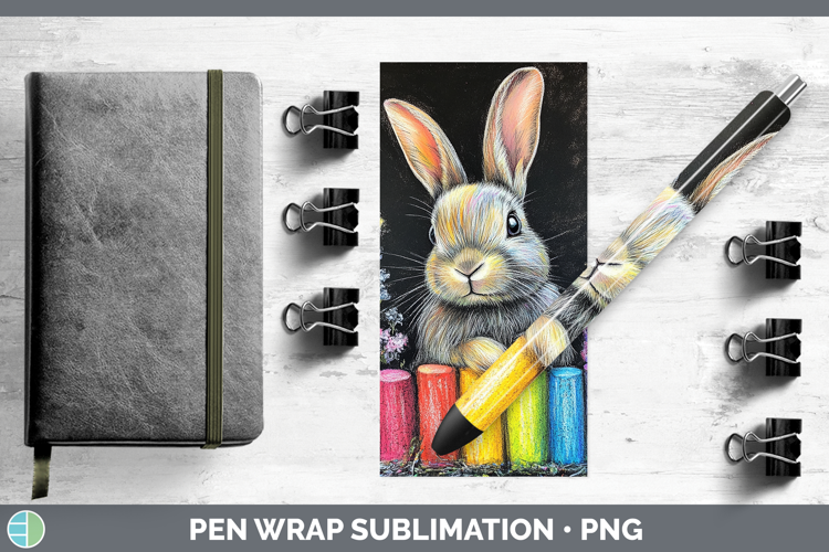 BS02 Rainbow Bunny Pen Wrap Sublimation Pen Designs