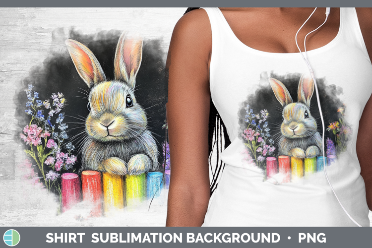 BS02 Rainbow Bunny Shirt Sublimation Background Designs