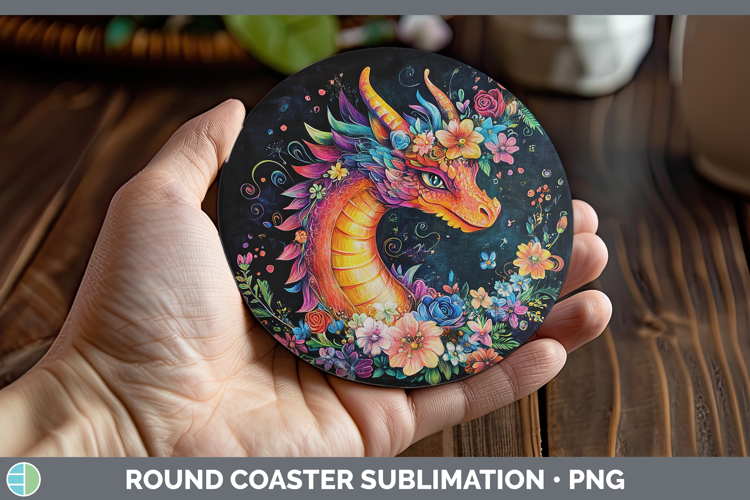 BS02 Rainbow Dragon Round Coaster Sublimation Coaster Desig