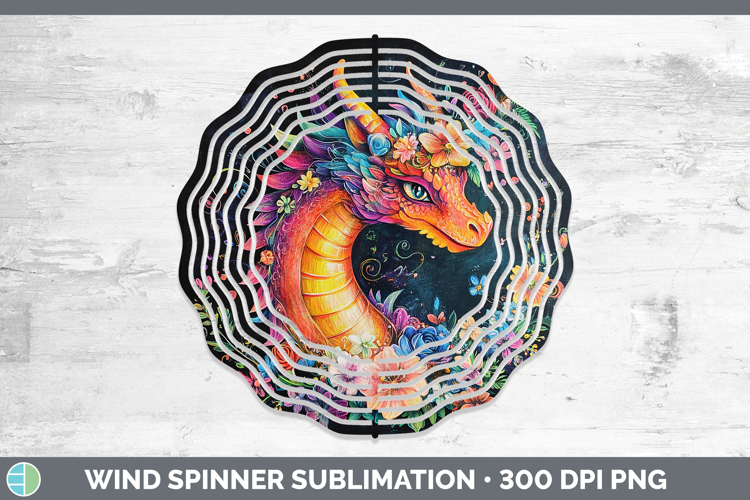 BS02 Rainbow Dragon Wind Spinner Sublimation Spinner Design