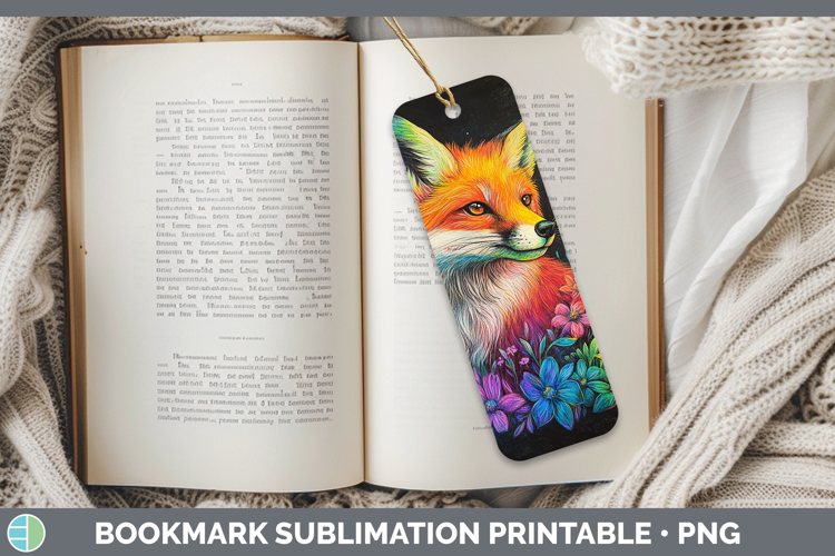 BS02 Rainbow Fox Bookmark Sublimation Printable Designs