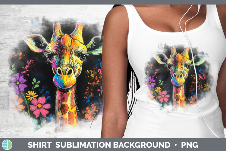 BS02 Rainbow Giraffe Shirt Sublimation Background Designs