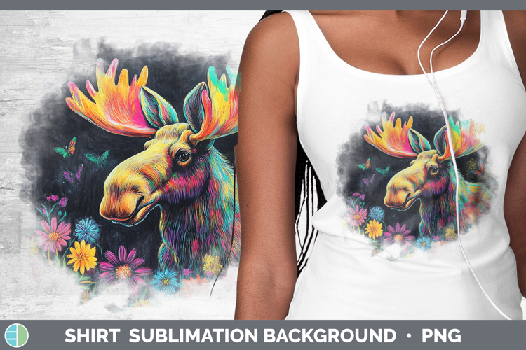 BS02 Rainbow Moose Shirt Sublimation Background Designs