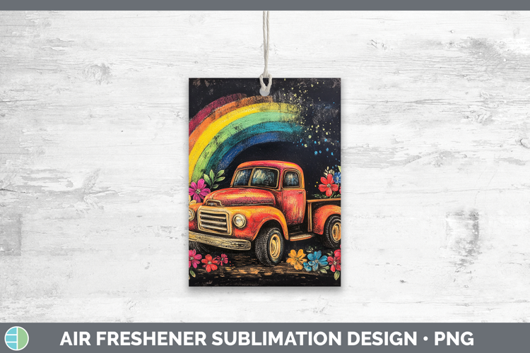 BS02 Rainbow Vintage Truck Air Freshener Sublimation Car Fr