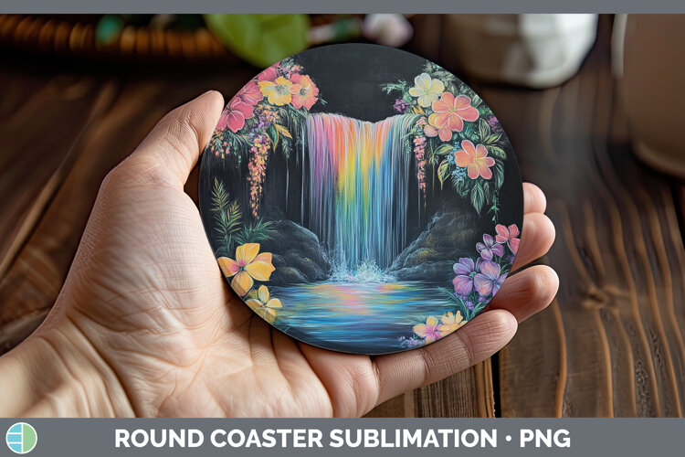 GorgeousBS02 Rainbow Round Coaster design.