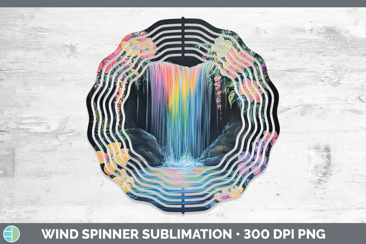 BS02 Rainbow Waterfall Wind Spinner Sublimation Spinner Des