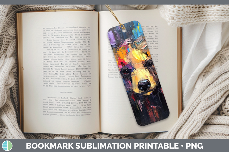BS02 Thick Paint Bear Bookmark Sublimation Printable Designs