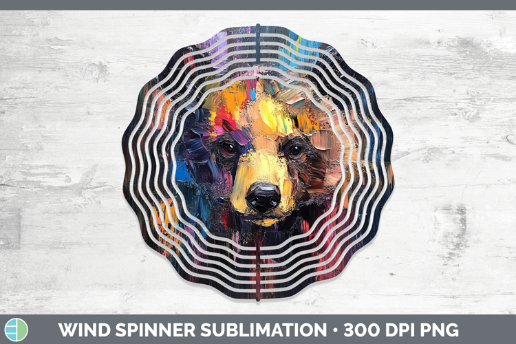 BS02 Thick Paint Bear Wind Spinner Sublimation Spinner Desig