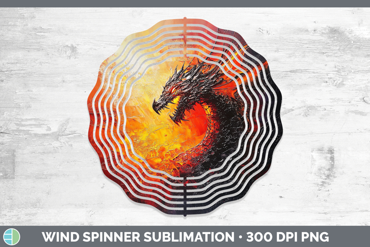 BS02 Thick Paint Dragon Wind Spinner Sublimation Spinner Des
