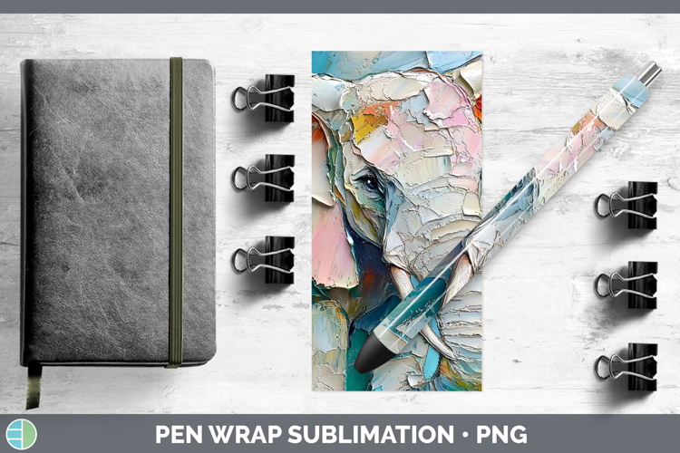 BS02 Thick Paint Elephant Pen Wrap Sublimation Pen Designs