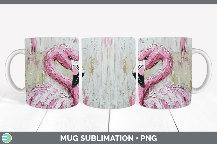 BS02 Thick Paint Flamingo Mug Wrap Sublimation Coffee Cup De
