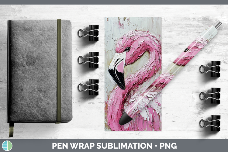 BS02 Thick Paint Flamingo Pen Wrap Sublimation Pen Designs
