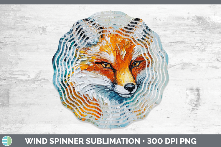 BS02 Thick Paint Fox Wind Spinner Sublimation Spinner Design