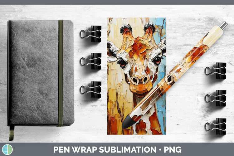 BS02 Thick Paint Giraffe Pen Wrap Sublimation Pen Designs