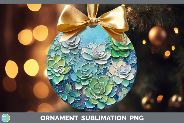 BS02 Thick Paint Succulents Ornament Sublimation Bauble Desi