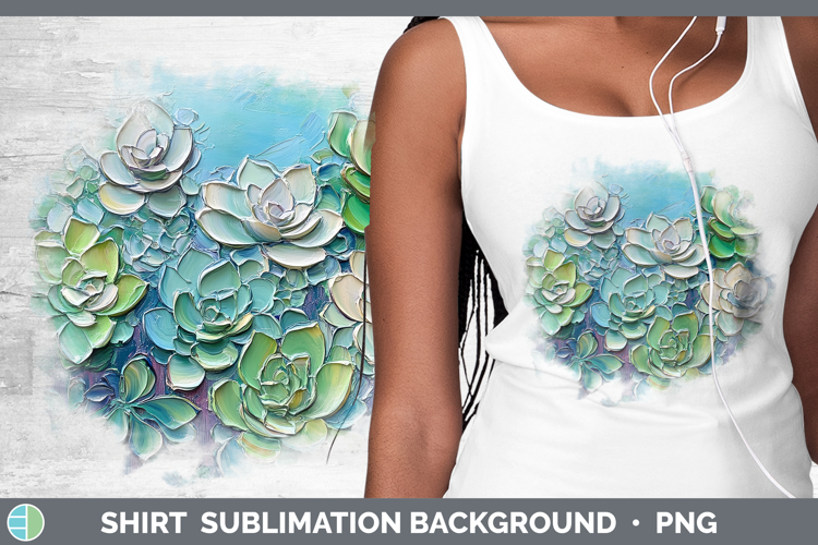 BS02 Thick Paint Succulents Shirt Sublimation Sublimation Ba