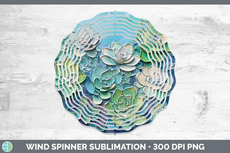 BS02 Thick Paint Succulents Wind Spinner Sublimation Spinner