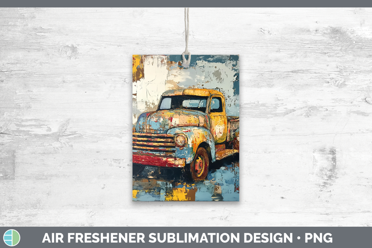 BS02 Thick Paint Vintage Truck Air Freshener Sublimation Car
