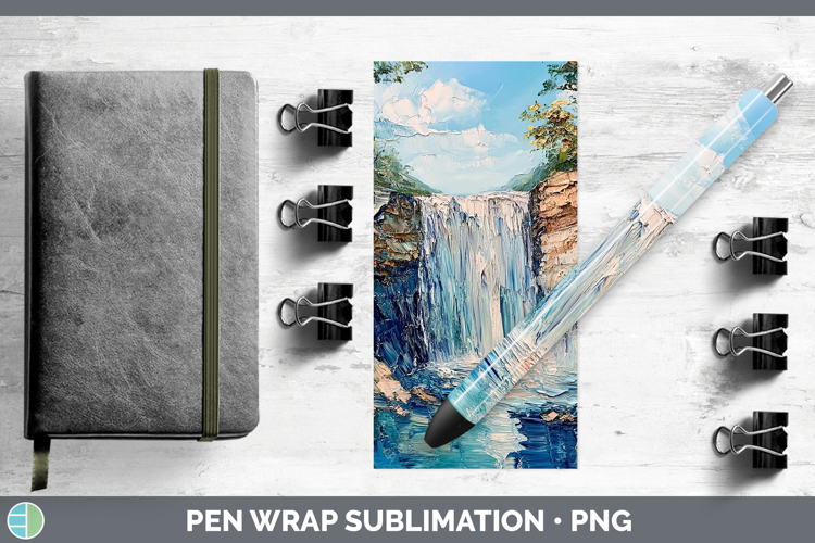 BS02 Thick Paint Waterfall Pen Wrap Sublimation Pen Designs