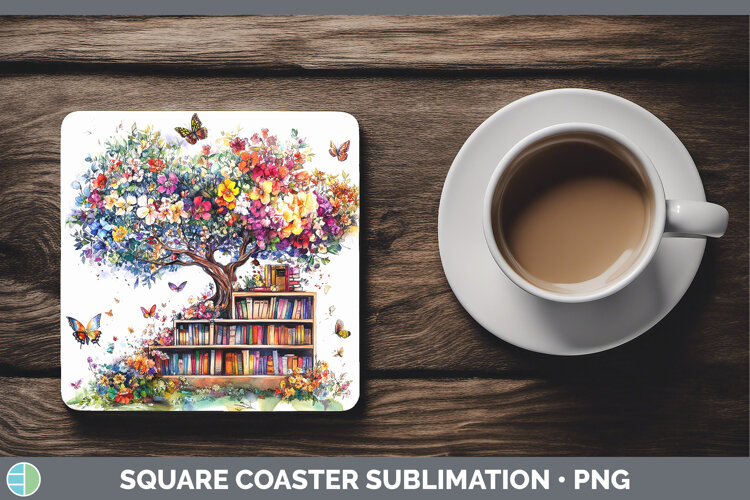 GorgeousBS03 Bookshelf Square Coaster design.
