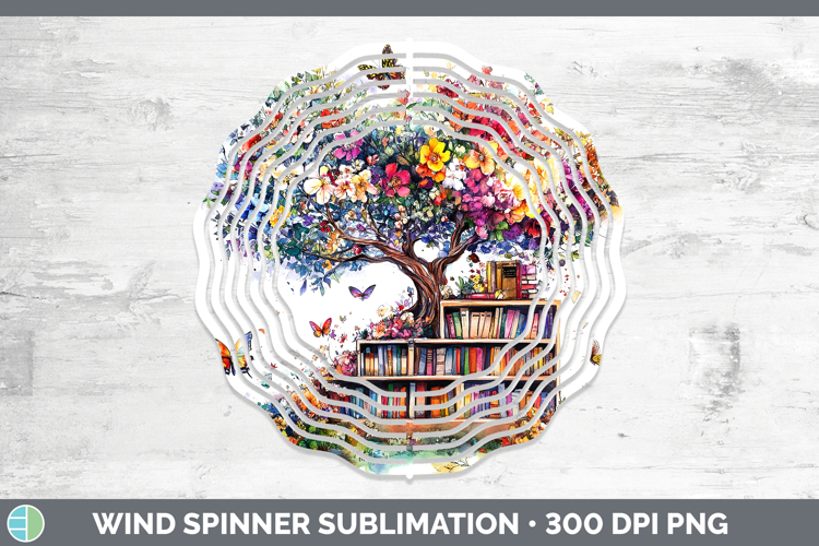 BS03 Bookshelf Tree of Life Wind Spinner Sublimation Spinner