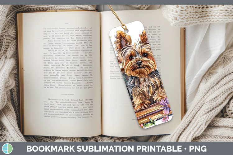 BS03 Bookshelf Yorkshire Terrier Bookmark Sublimation Printa