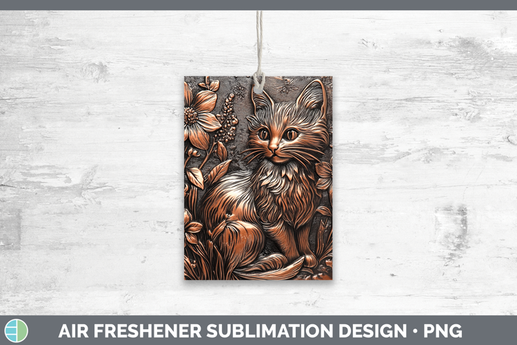 BS03 Copper Relief Black Cat Air Freshener Sublimation Car F