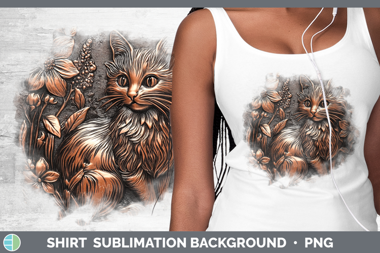 BS03 Copper Relief Black Cat Shirt Sublimation Sublimation B