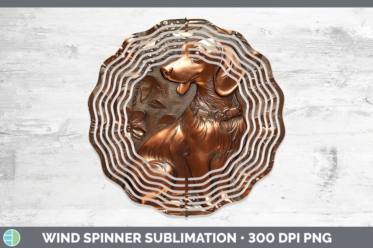 BS03 Copper Relief Dachshund Wind Spinner Sublimation Spinne