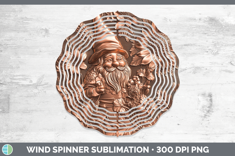 BS03 Copper Relief Gnome Wind Spinner Sublimation Spinner De