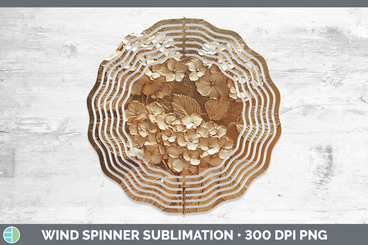 BS03 Copper Relief Hydrangea Wind Spinner Sublimation Spinne