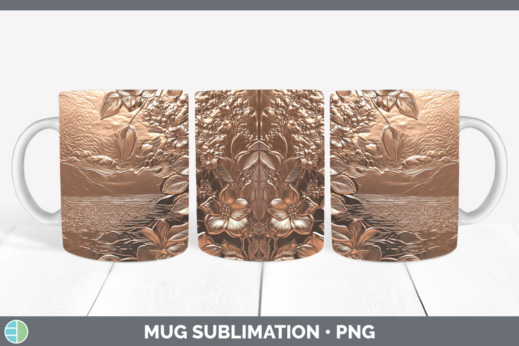 BS03 Copper Relief Landscape Mug Wrap Sublimation Coffee Cup