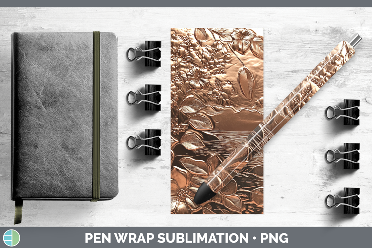 BS03 Copper Relief Landscape Pen Wrap Sublimation Pen Design